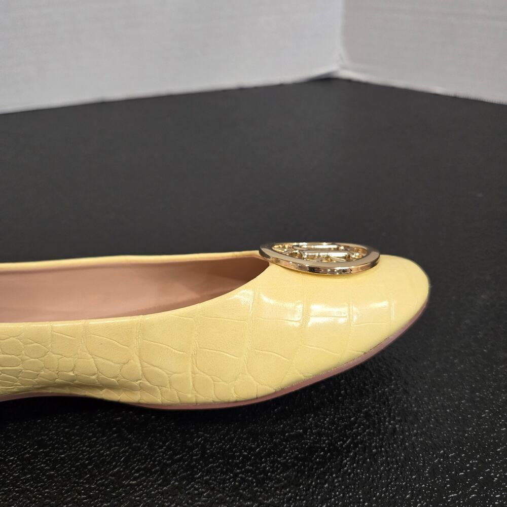 Nanette Lapore Haylie Ballet Flats Yellow Crocodile Embossed Sz 9.5M Officecore - Picture 5 of 12